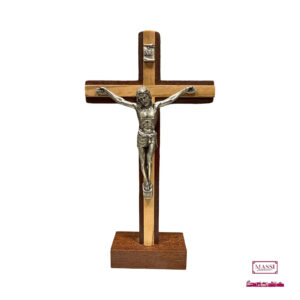 Massi Souvenir Roma - Croci - Crocifisso da Tavolo Bicolore in Legno con Cristo in Metallo 01