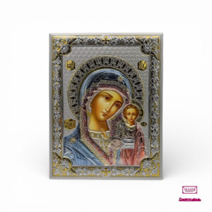Massi Souvenir Roma - Immagini sacre - Icona Madonna di Kazan in Argento 925 e Legno