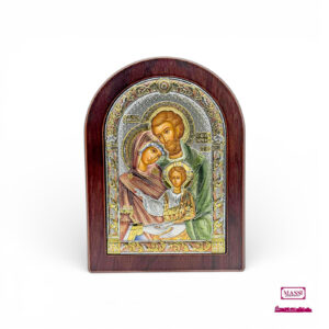 Massi Souvenir Roma - Immagini sacre - Icona Sacra Famiglia in Argento 925 e Legno