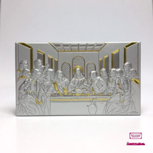 Massi Souvenir Roma - Oggetti preziosi - Quadro L'Ultima Cena 15x9 cm in Miro Silver Dorata