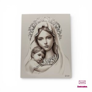 Quadro Madonna con Bambino argento